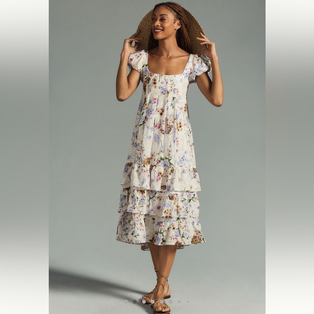By Anthropologie Tiered Cap - Sleeve Dress